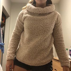 Pink Sherpa Pullover Sweater